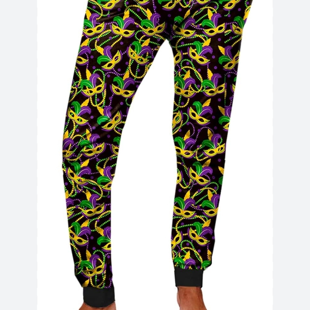 Colorful Mardi Gras Themed Women's Pants